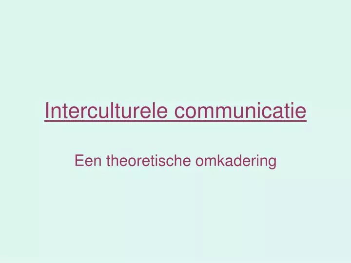 interculturele communicatie