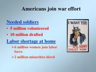Americans join war effort