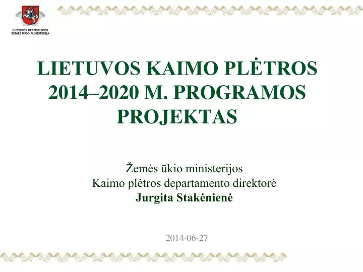 lietuvos kaimo pl tros 2014 2020 m programos projektas