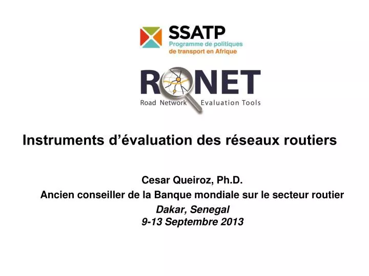 instruments d valuation des r seaux routiers