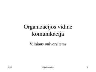 organizacijos vidin komunikacija