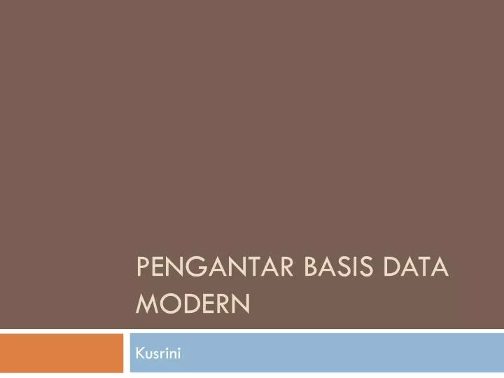 pengantar basis data modern