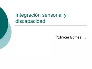 Integración sensorial y discapacidad