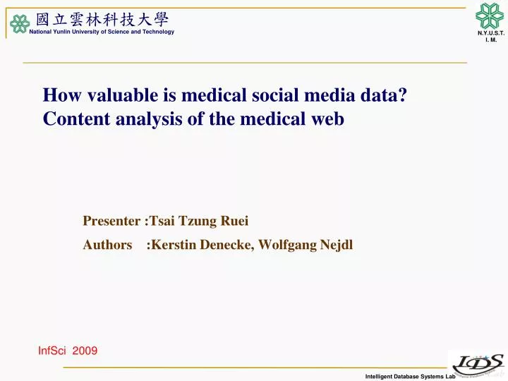 how valuable is medical social media data content analysis of the medical web