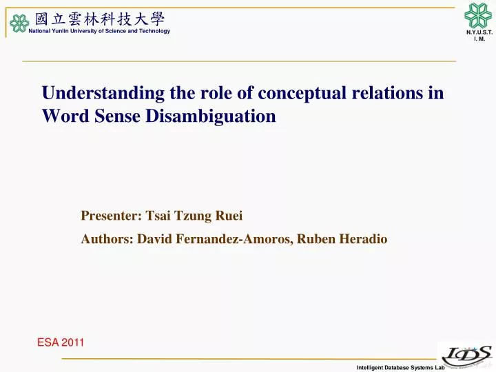 understanding the role of conceptual relations in word sense disambiguation