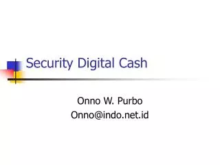 Security Digital Cash