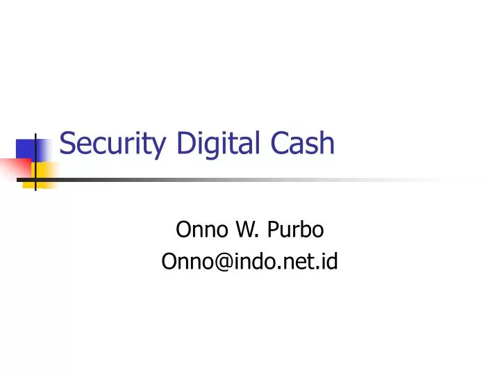 security digital cash