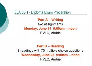 ELA 30-1 - Diploma Exam Preparation