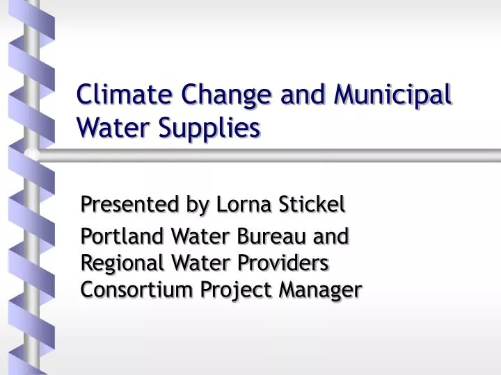 climate change and municipal water supplies