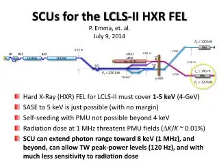SCUs for the LCLS-II HXR FEL P. Emma, et. al. July 9, 2014