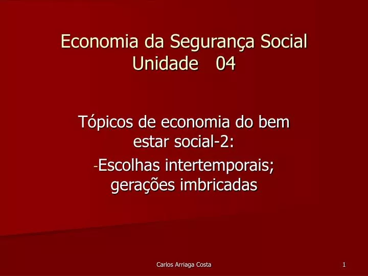 economia da seguran a social unidade 04