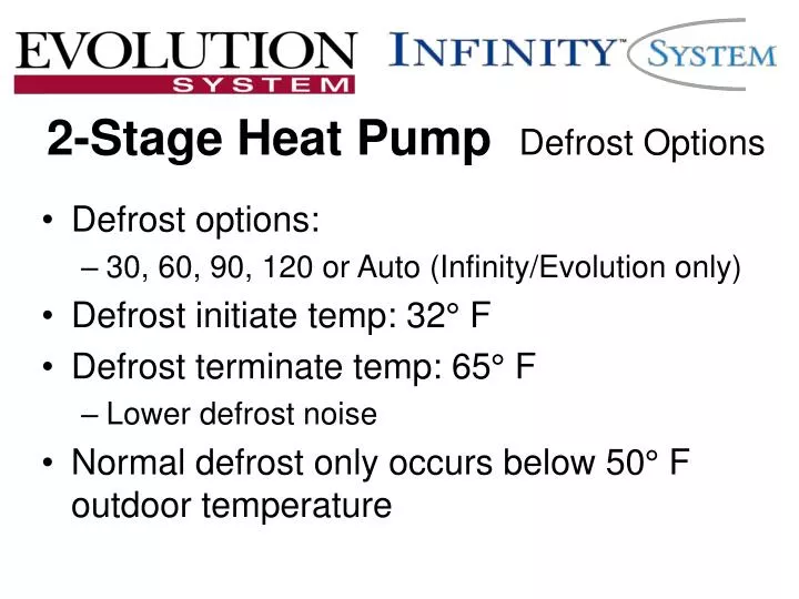 2 stage heat pump defrost options