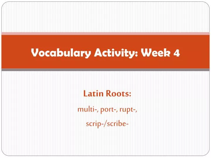 vocabulary activity week 4