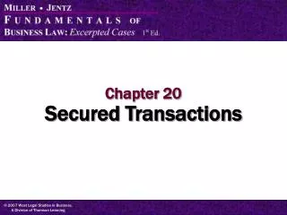 Chapter 20 Secured Transactions