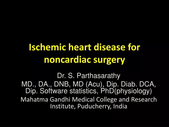 ischemic heart disease for noncardiac surgery