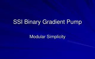 SSI Binary Gradient Pump