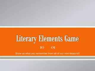 Literary Elements Game