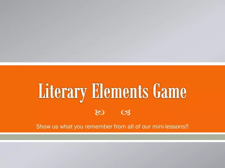 literary elements game