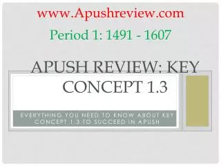 APUSH Review: Key Concept 1.3