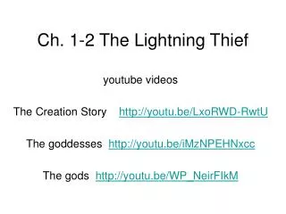 Ch. 1-2 The Lightning Thief