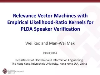Relevance Vector Machines with Empirical Likelihood-Ratio Kernels for PLDA Speaker Verification