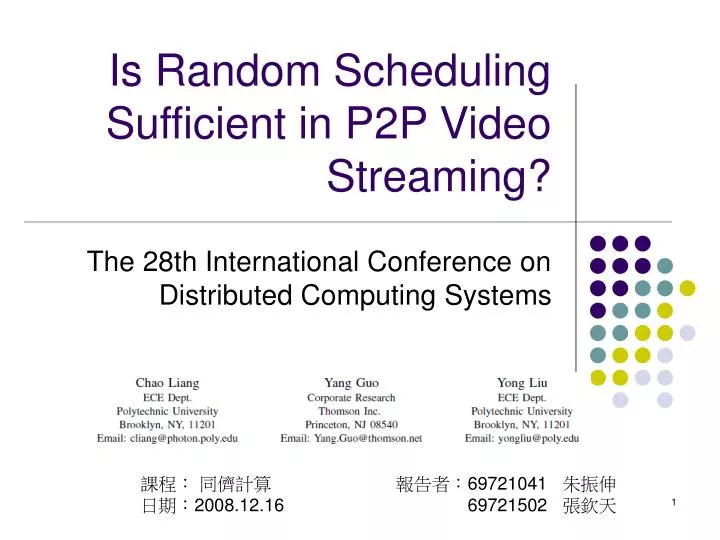 is random scheduling sufficient in p2p video streaming