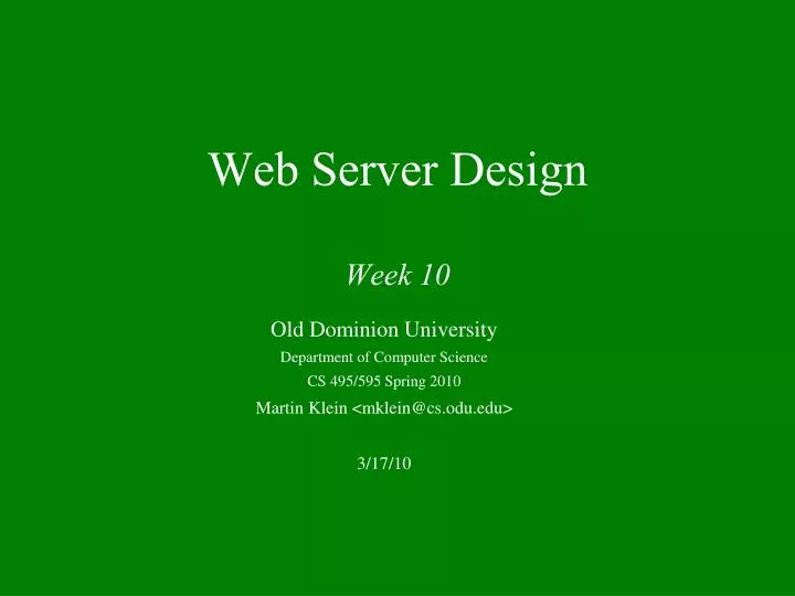 web server design week 10