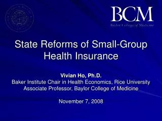 State Reforms of Small-Group Health Insurance
