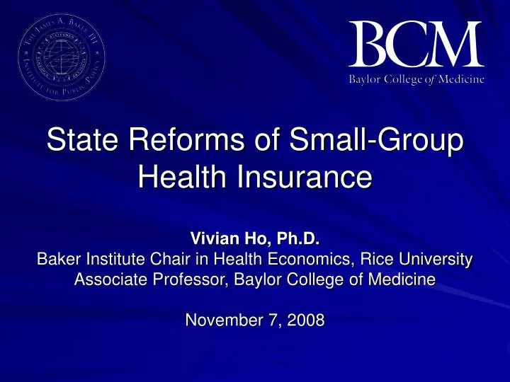 state reforms of small group health insurance