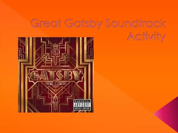 great gatsby soundtrack activity