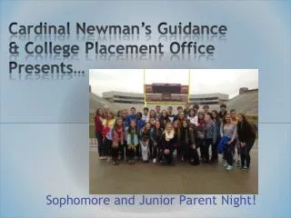 Sophomore and Junior Parent Night!