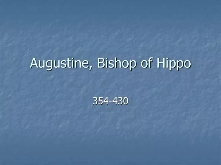 augustine bishop of hippo