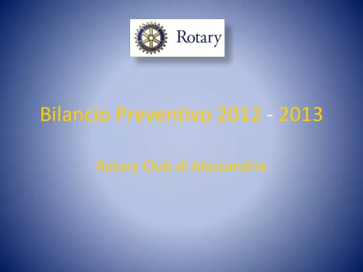 bilancio preventivo 2012 2013