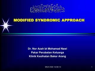 MODIFIED SYNDROMIC APPROACH