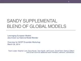 Sandy Supplemental Blend of global Models