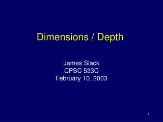 Dimensions / Depth
