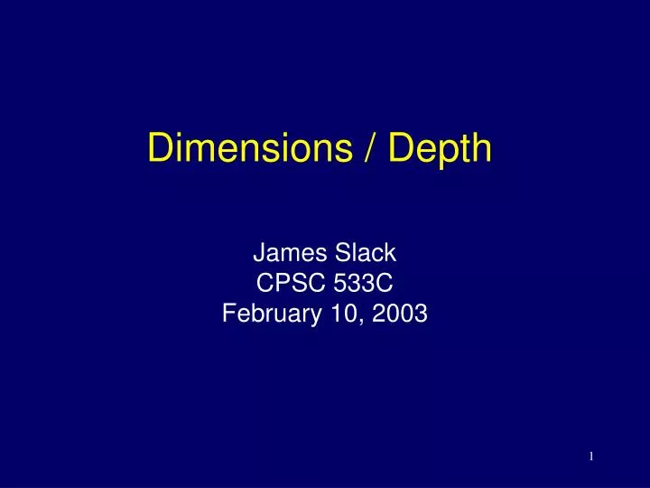 dimensions depth