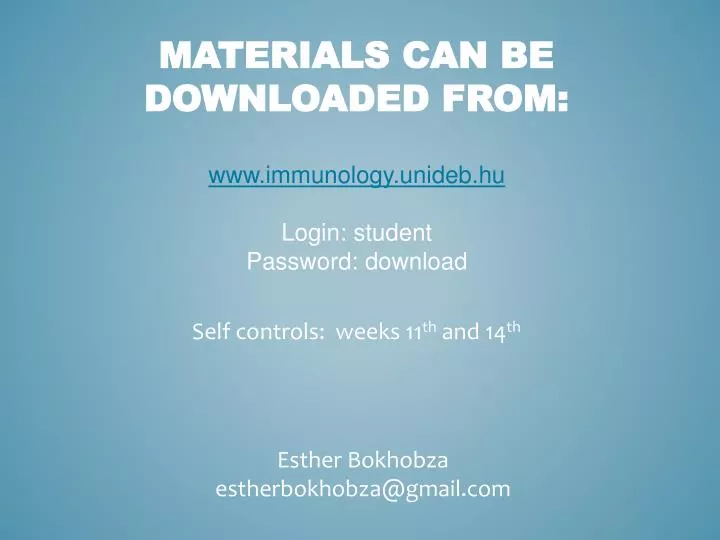 materials can be downloaded from