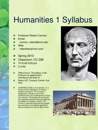 Humanities 1 Syllabus