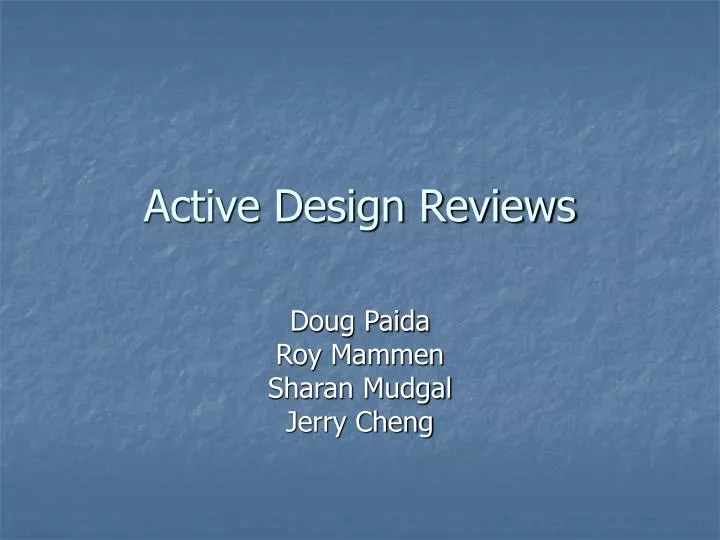 active design reviews