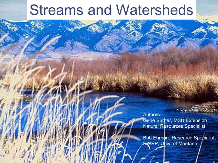 Streams and Watersheds
