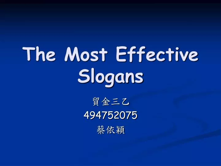 the most effective slogans