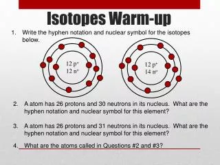 Isotopes Warm-up