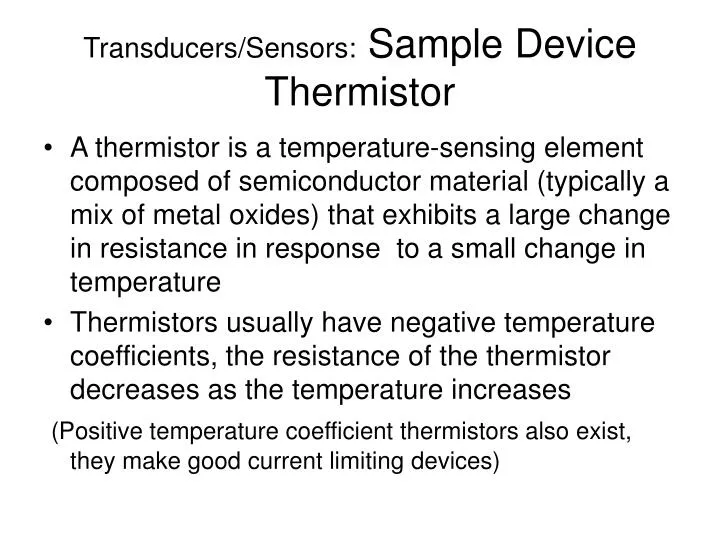 transducers sensors sample device thermistor