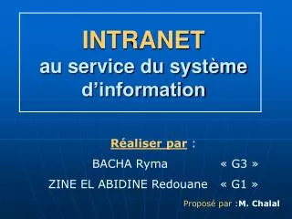 intranet au service du syst me d information