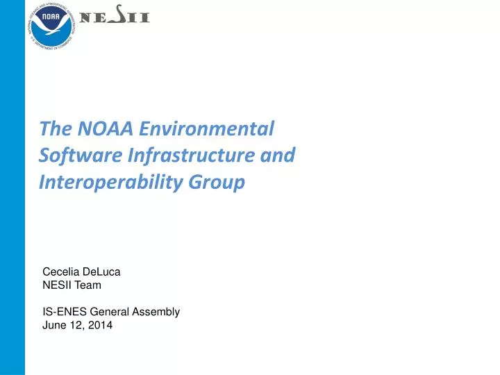 the noaa environmental software infrastructure and interoperability group