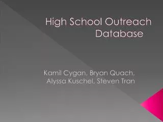 High School Outreach Database