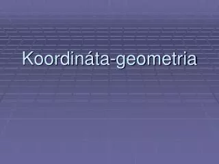 Koordináta-geometria