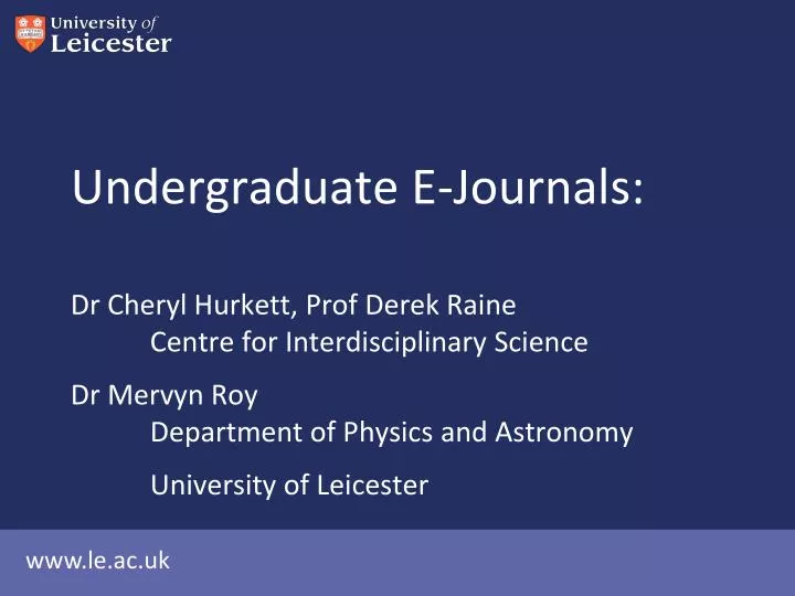 undergraduate e journals