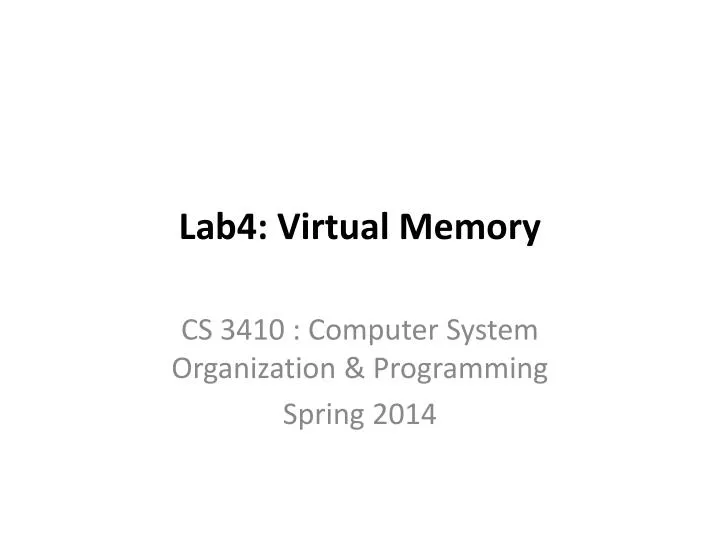 lab4 virtual memory